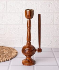Modern Design Wooden Hookah Decorative Showpiece - 11 inches height