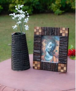 Bamboo Work Table Top Photo Frame in Dual Tone Color - Photo size 14x20 cms