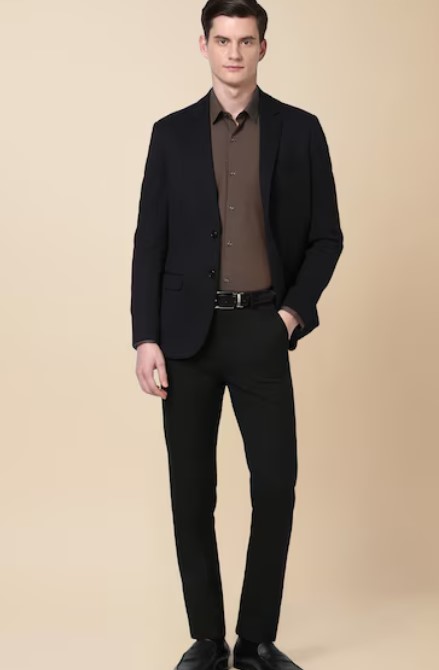 Screenshot 2026-07-23 135704 Men Black Textured Formal Blazer - Image 4