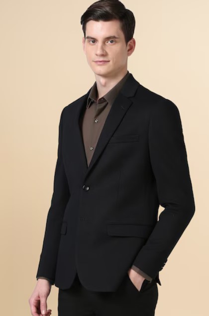 Screenshot 2026-07-23 135722 Men Black Textured Formal Blazer - Image 2